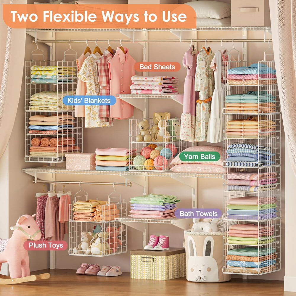 8-Tier Extended Depth Hanging Closet Organizers and Storage for Closet System...