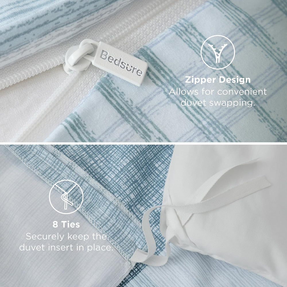 Bedsure Duvet Cover King Size - Gingham Reversible Buffalo Plaid Duvet Cover ...