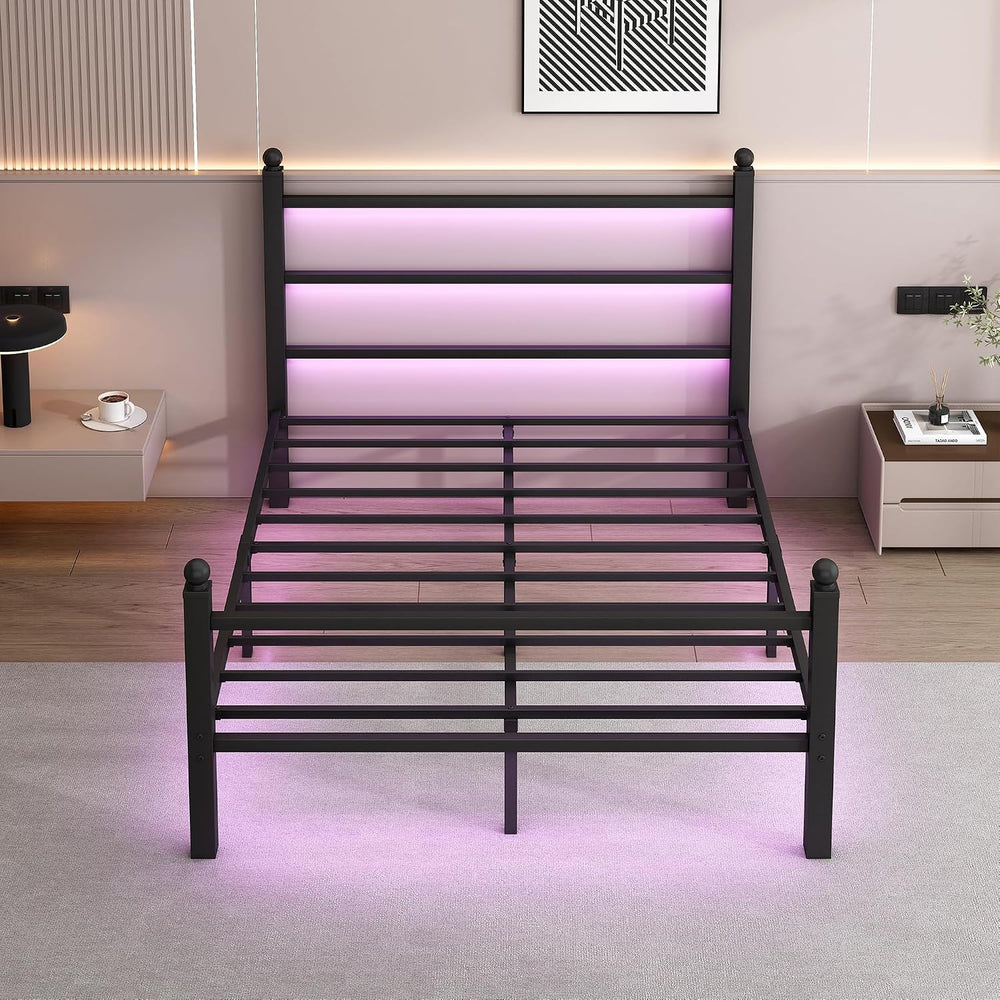 CLIBFENG Full Size Bed Frame with Headboard and Footboard,Steel Slats Support...