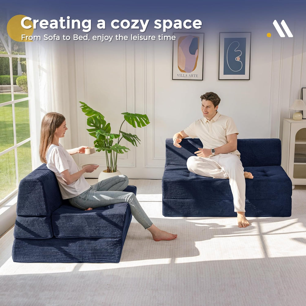 MAXYOYO Folding Sofa Bed, 8-Inch Fold-Out Chair Bed, Single
