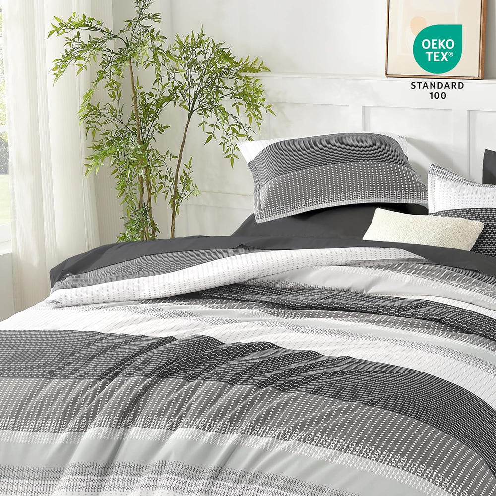 Andency Queen Comforter Set, Dark Grey, 7 Pieces