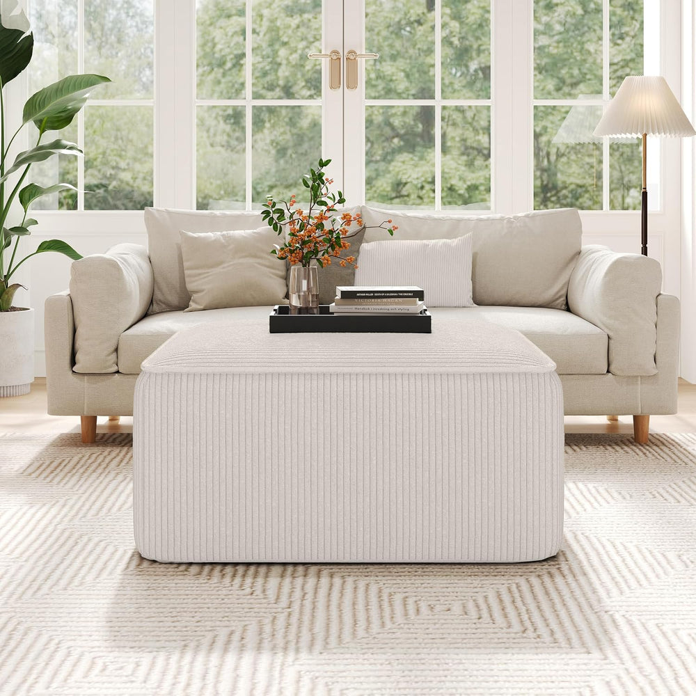Christopher Knight Home Kyle Corduroy Woven Upholstery Square Ottoman, Living...