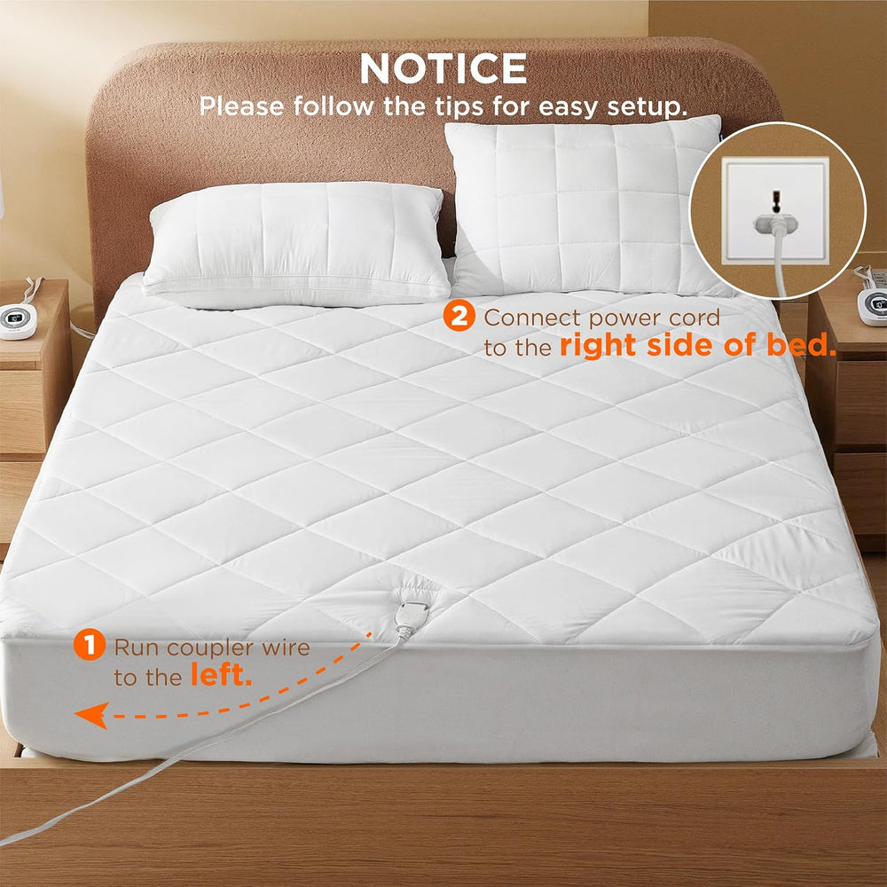 Bedsure Heated Mattress Pad King, Bed Warmer with Preheat & Memory Function