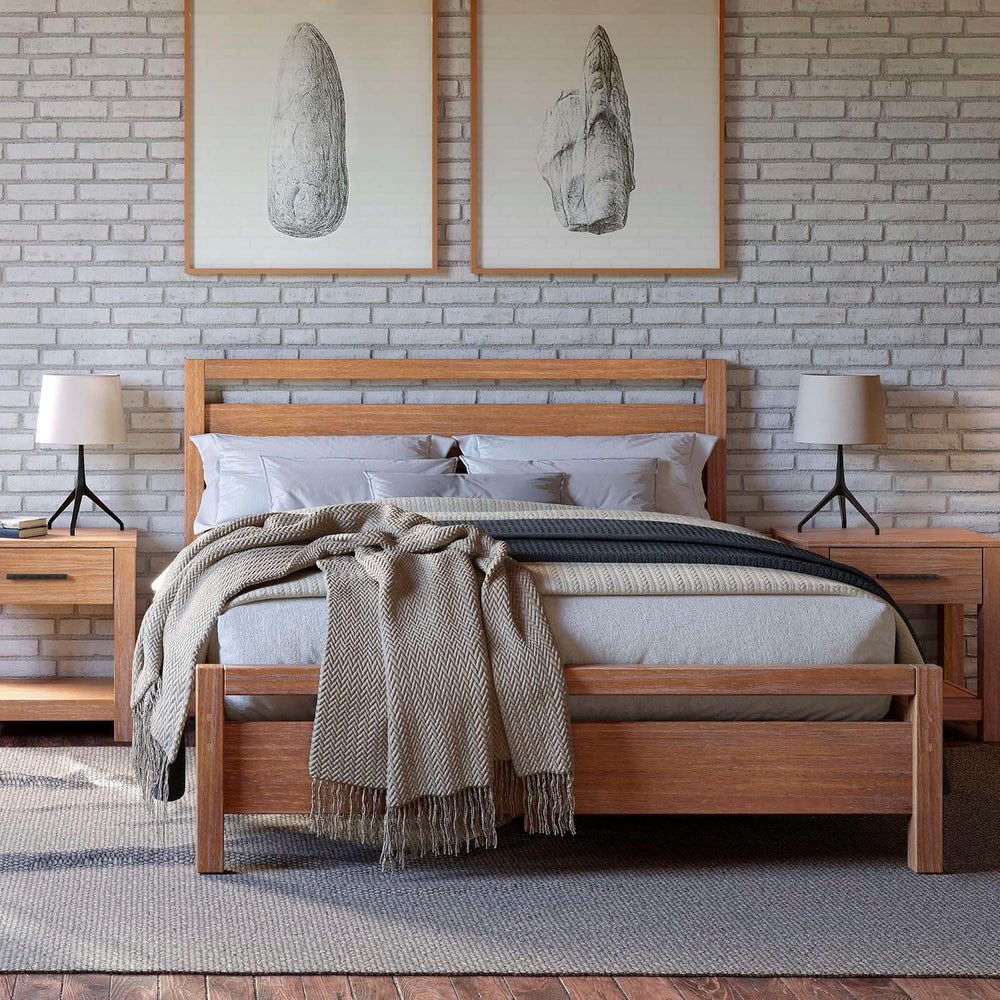 Grain Wood Furniture Loft King Size Solid Wood Bed with an Acacia Finish