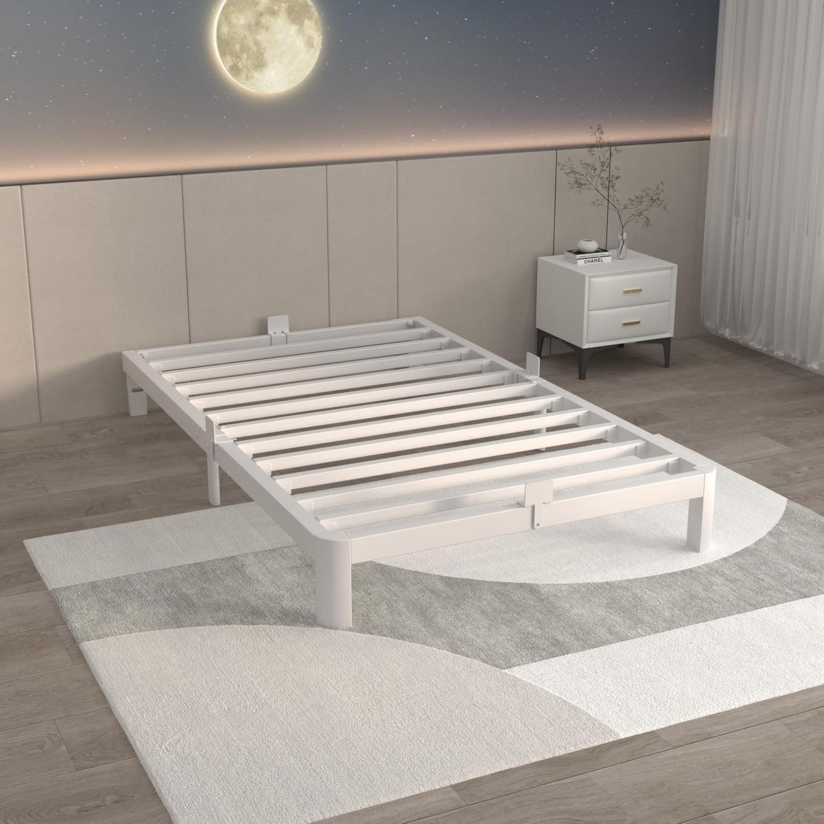 itimidi 6 inch twin bed frame, heavy duty, main product view