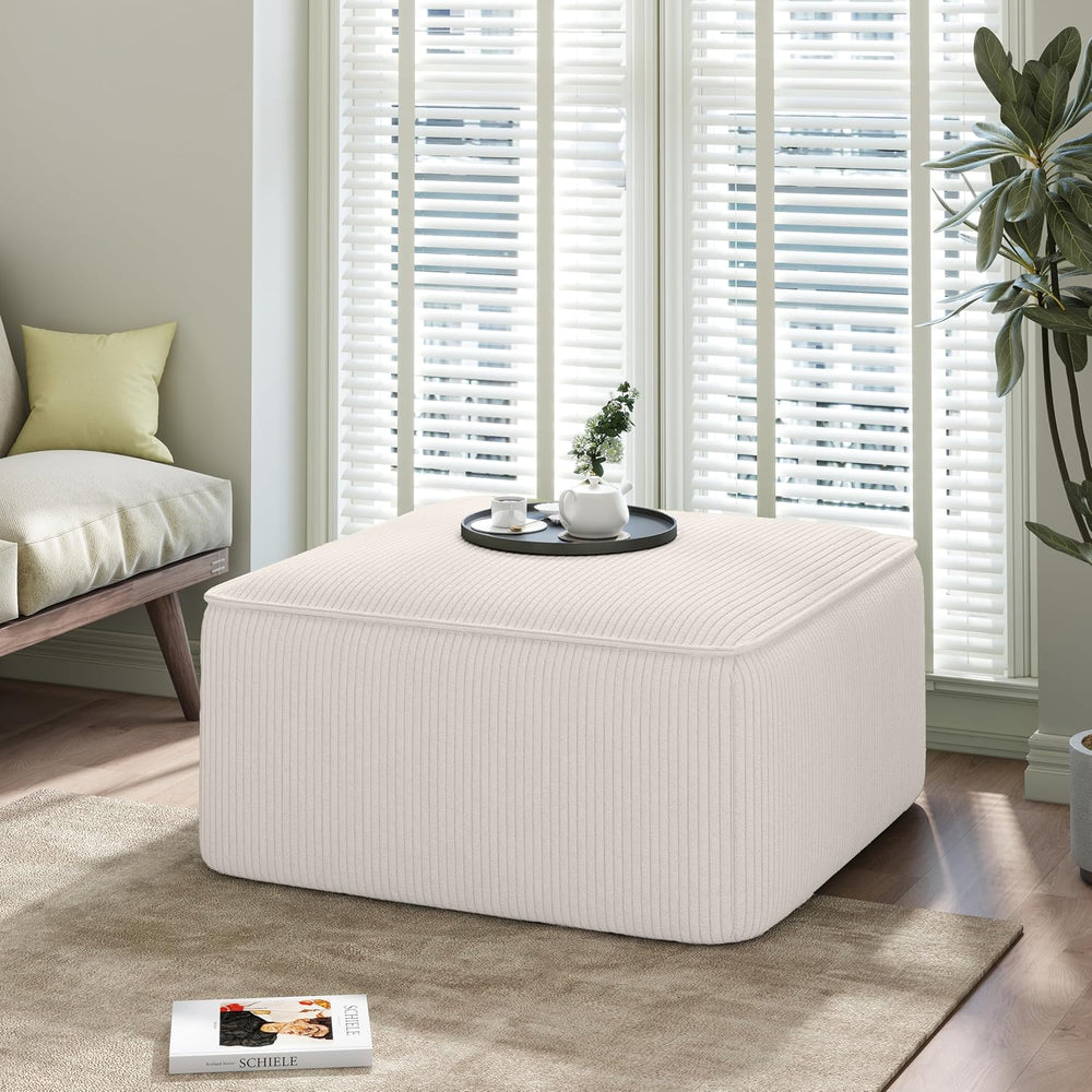 Christopher Knight Home Kyle Corduroy Woven Upholstery Square Ottoman, Living...