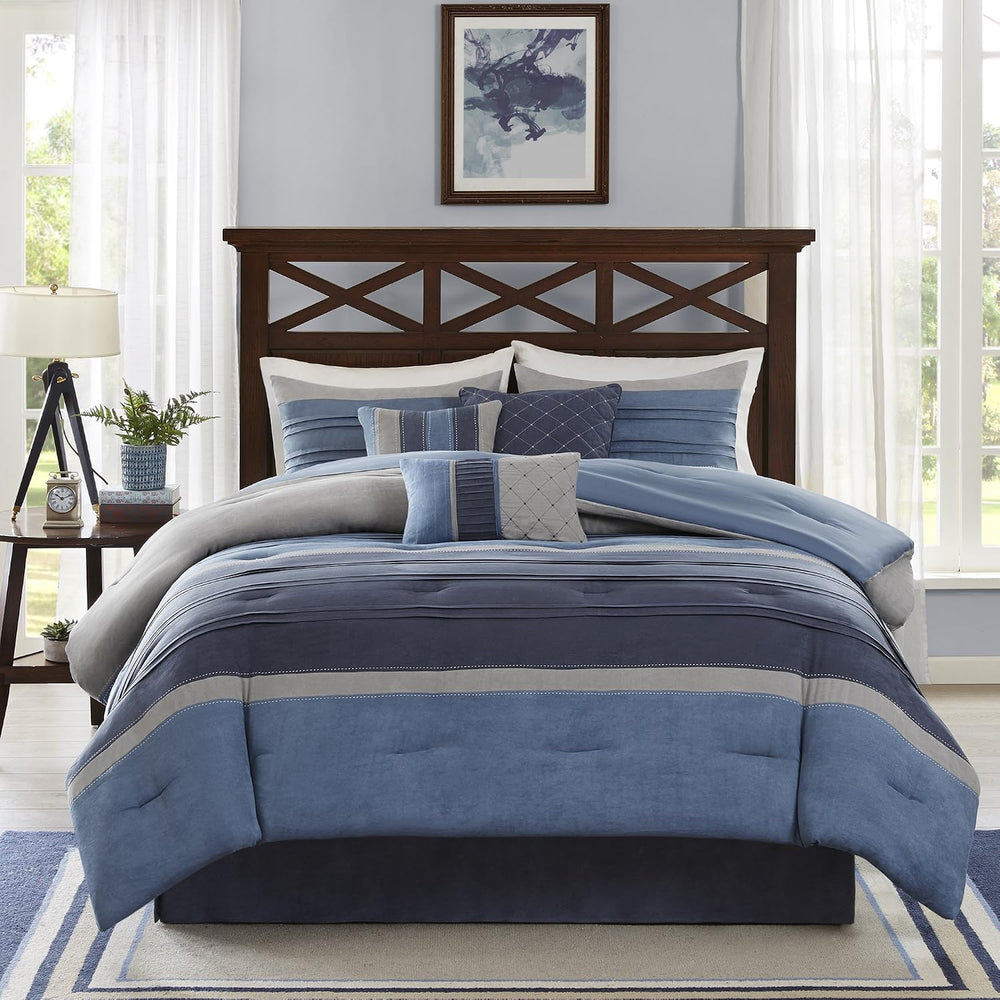 Madison Park Casual Modern Comforter Set, 7PC Queen Bedding Set