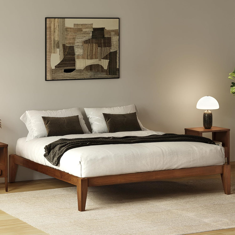 Thor Japanese Joinery Bed Frame Queen, Solid Wood (Walnut)