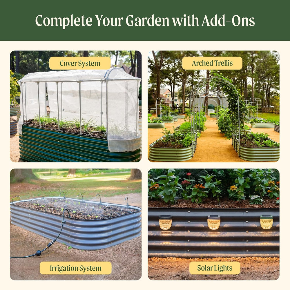 Vego garden Raised Garden Bed Kit, 17" Tall 10 in 1 Jumbo Modular Metal ...