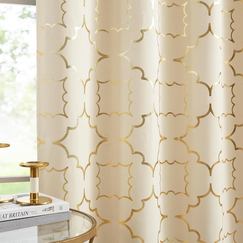 Purainbow Beige Blackout Curtains 84 Inch Long for Bedroom Grommet 2 Panels