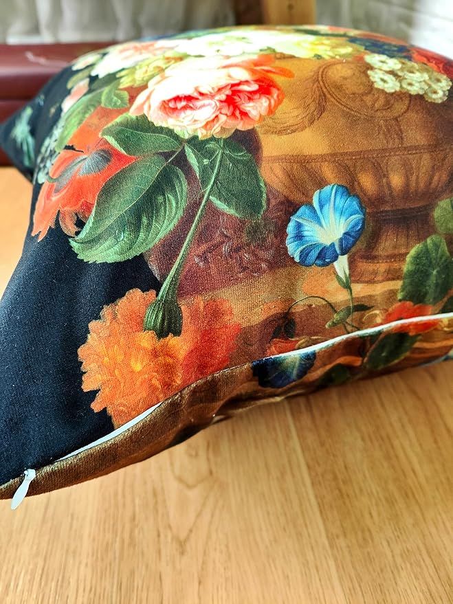 Elegant Velvet Floral Throw Pillow Cover Double Sides Handmake Flower - Image 7