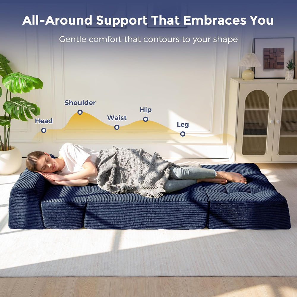 MAXYOYO Folding Sofa Bed, 8-Inch Fold-Out Chair Bed, Single