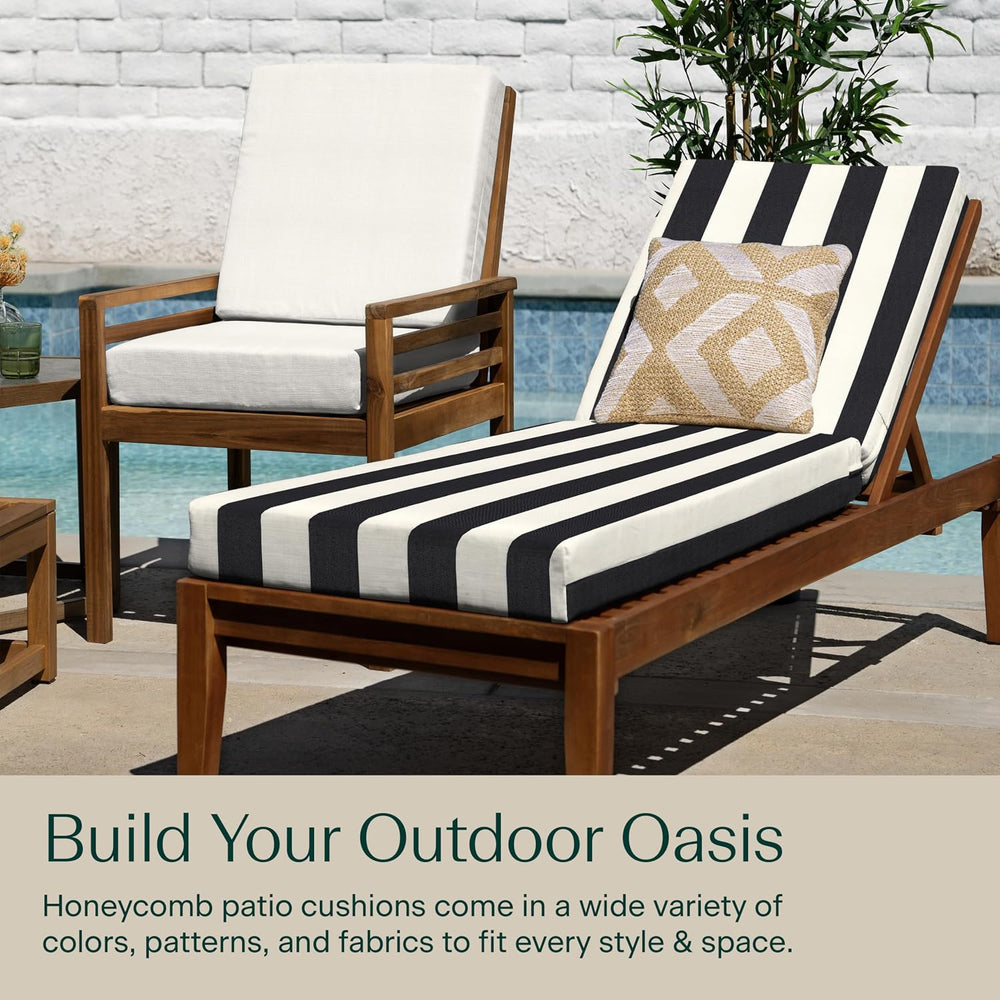 Honeycomb Outdoor Heritage Chaise Cushion for Patio Furniture, 21.5 x 70