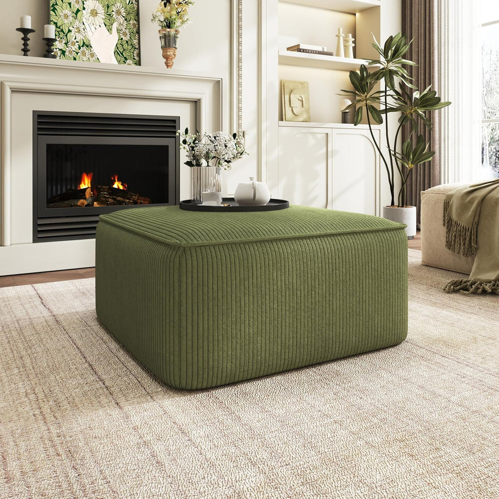 Christopher Knight Home Kyle Corduroy Woven Upholstery Square Ottoman, Living...