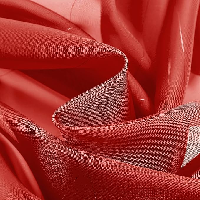 Foil Stripe Red Sheer Curtains 84 inches Length 2 Panels - Image 6