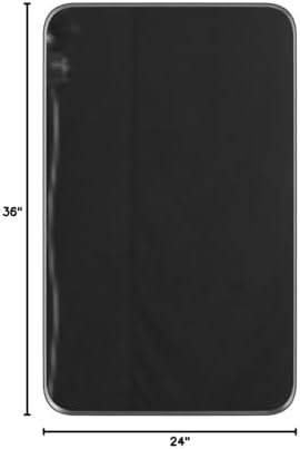 loaao 24x36 inch black bathroom mirror metal framed on a desk or shelf