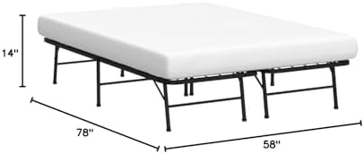 linenspa 14 inch folding metal platform bed frame shown in use