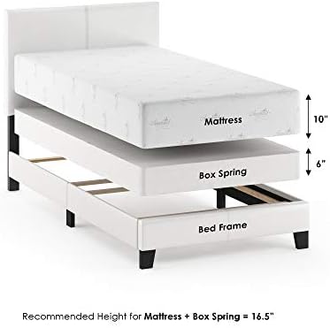 furinno fb19821twh pessac pu leather upholstered platform, twin, close-up detail