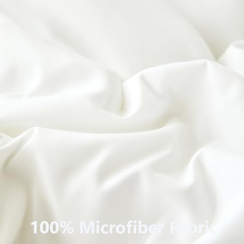 ANGIYUIN White Full Ruffle Comforter Set 5Pcs Bed in A Bag with Sheets