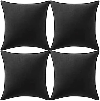 Fancy Homi 2 Packs Black Decorative Throw Pillow Covers 14x14 Inch - Image 6