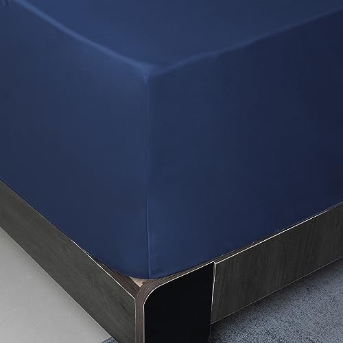 pure cotton twin xl fitted sheet, 600 thread on a desk or shelf