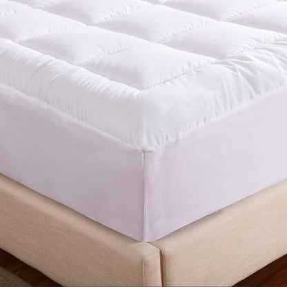 whatsbedding waterproof mattress topper queen size cotton top, close-up detail