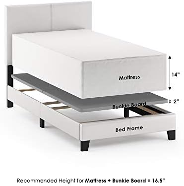 furinno fb19821twh pessac pu leather upholstered platform, twin, side view