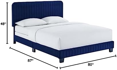 modway celine channel tufted performance velvet king bed shown in use