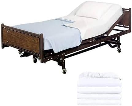 blissford 4 pack fitted hospital bed sheets for, front angle view