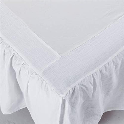 MEADOW PARK Washed French Linen Bed Skirt, Dust Ruffl, Twin Size 39" W x 75" L - Image 4