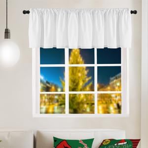 2 Panels Festive White Window Valances Curtain Valances - Image 4
