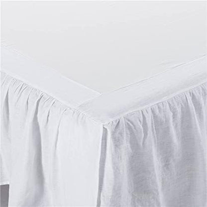 MEADOW PARK Washed French Linen Bed Skirt, Dust Ruffl, Twin Size 39" W x 75" L - Image 3