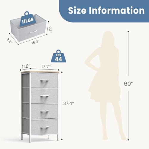 dumos nightstand with 4 drawers bedside table with, close-up detail
