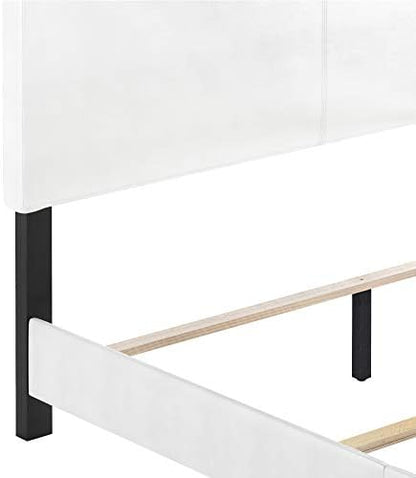 furinno fb19821twh pessac pu leather upholstered platform, twin, view 9
