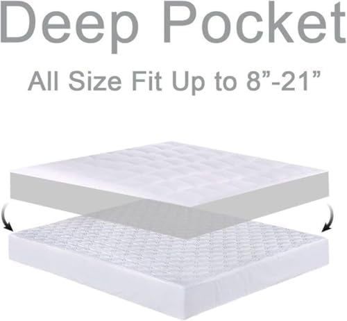 chopinmoon twin mattress topper for back pain, thick showing dimensions