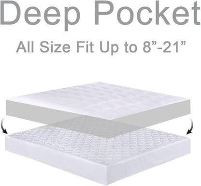 chopinmoon twin mattress topper for back pain, thick showing dimensions