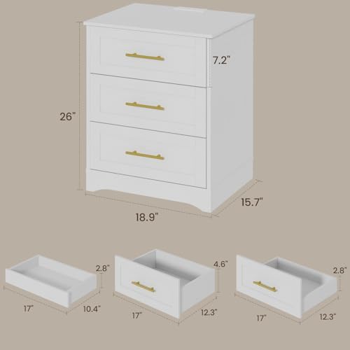 modern nightstands set of 2 with charging station shown in use