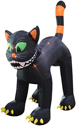 11 Foot Tall Animated Halloween Inflatable Black Cat