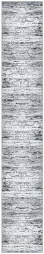 lansny modern abstract runner rug 2x12, black grey, view 9