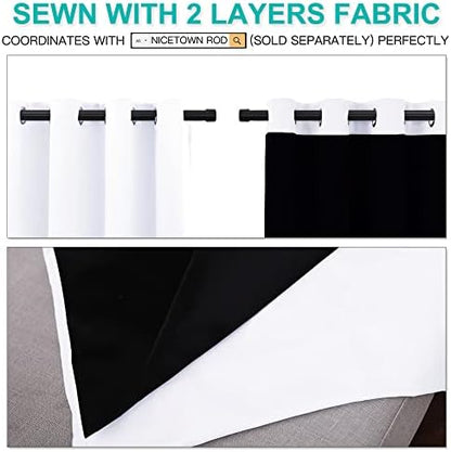 nicetown white 100% blackout lined curtains for kitchen, package contents