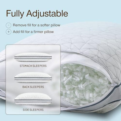 coop home goods eden cool adjustable pillow, king shown in use