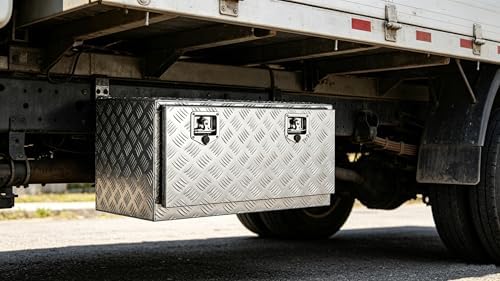 30 inch full weld aluminum underbody tool box on a desk or shelf