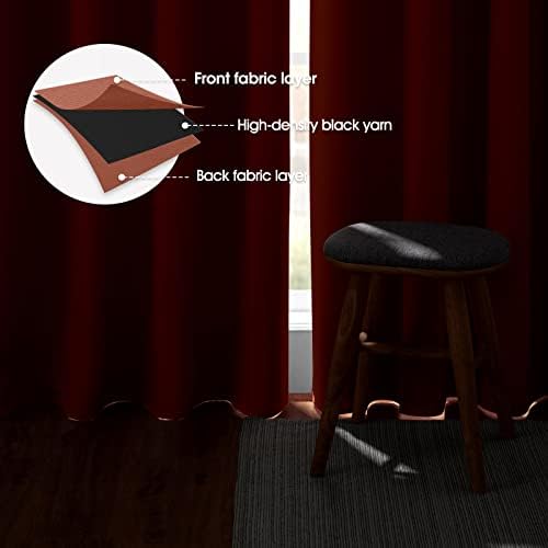 homeideas blackout curtains for bedroom 52 x 63, close-up detail
