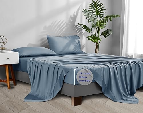 accuratex cooling sheets for hot sleepers, queen size,dusty showing dimensions
