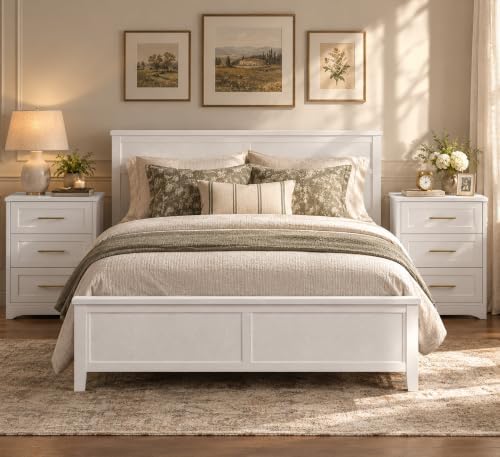 modern nightstands set of 2 with charging station, close-up detail