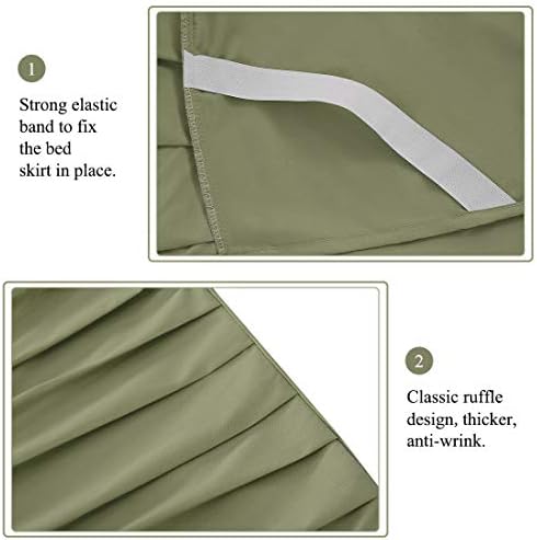 piccocasa ruffled bed skirt polyester bedroom 16 drop, side view