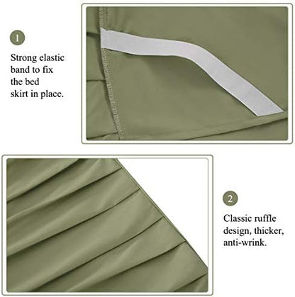 piccocasa ruffled bed skirt polyester bedroom 16 drop, side view