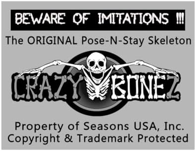 Crazy Bonez Original Pose-N-Stay Halloween Skeleton, 5 FT – Life-Size