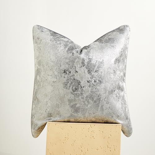 THE-TINOART Platinum Silver Metallic Pillow Case 18x18 - Image 4