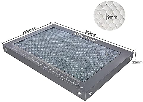 longer honeycomb laser bed, 300 x 200 mm shown in use